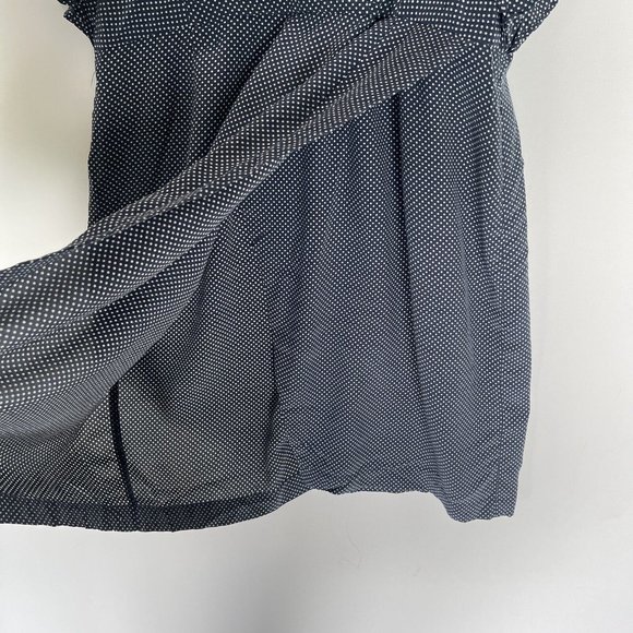 Anthropologie Avec les Filles Dress Women Medium Blue Polka Dot Ruffle Pockets - Picture 11 of 12